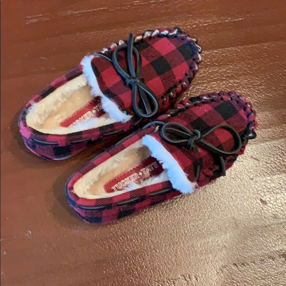 Tucker and Tate toddler flannel moccasins.